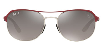 Ray-Ban® Scuderia Ferrari Collection RB3685M RB3685M F0455J 58 - Red on Silver with Polarized Gray Mirrored Gray Gradient lenses Sunglasses