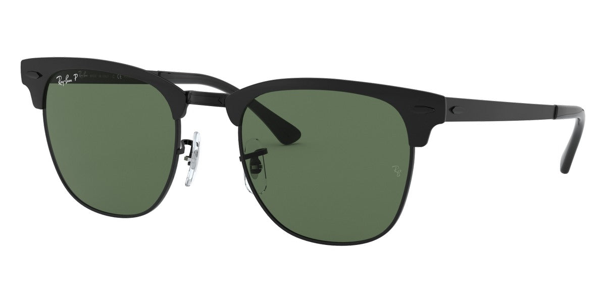 Ray-Ban® Clubmaster Metal RB3716 RB3716 9255G4 51 - Green on Arista with Dark Green Mirrored Polarized lenses Sunglasses