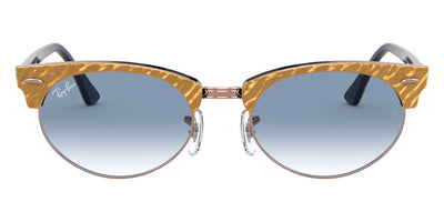 Ray-Ban® Clubmaster RB3946 RB3946 13063F 52 - Wrinkled Beige On Blue with Clear Gradient Blue lenses Sunglasses