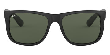 Ray-Ban® Justin RB4165 RB4165 854/7Z 55 - Rubber Brown On Gray with Light Gray Gradient Green lenses Sunglasses