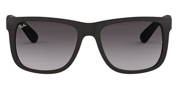 Ray-Ban® Justin RB4165 RB4165 854/7Z 51 - Rubber Brown On Gray with Light Gray Gradient Green lenses Sunglasses