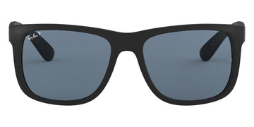 Ray-Ban® Justin RB4165 RB4165 622/2V 55 - Rubber Black with Dark Blue Polarized lenses Sunglasses