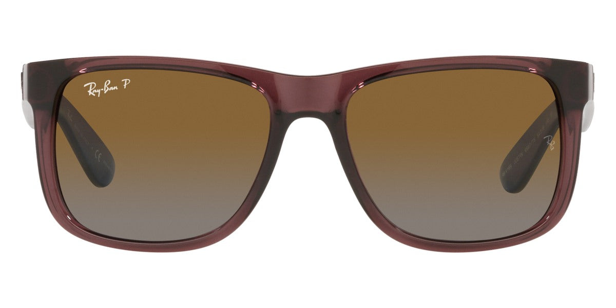 Ray-Ban® Justin RB4165 RB4165 622/6Q 51 - Rubber Black with Brown Mirrored Orange lenses Sunglasses