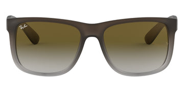 Ray-Ban® Justin RB4165 RB4165 622/5A 55 - Rubber Black with Light Brown Mirrored Dark Gold lenses Sunglasses