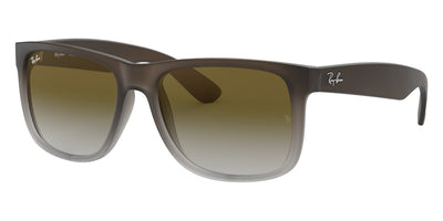 Ray-Ban® Justin RB4165 RB4165 852/88 55 - Rubber Gray On Clear Gray with Gray Mirrored Silver Gradient lenses Sunglasses