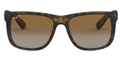 Ray-Ban® Justin RB4165 RB4165 622/6Q 55 - Rubber Black with Brown Mirrored Orange lenses Sunglasses