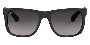 Ray-Ban® Justin RB4165F RB4165F 622/6G 58 - Rubber Black with Gray Mirrored Silver lenses Sunglasses