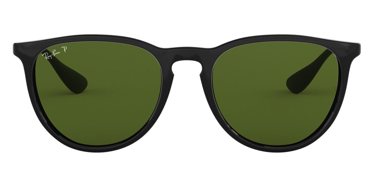 Ray-Ban® Erika RB4171 RB4171 601/2P 54 - Black with Green Polarized lenses Sunglasses