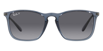 Ray-Ban® Chris RB4187 RB4187 622/8G 54 - Rubber Black with Light Gray Gradient Dark Gray lenses Sunglasses