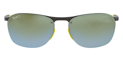 Ray-Ban® Ferrari RB4302M RB4302M F624H1 62 - Gray with Green Mirrored Silver lenses Sunglasses