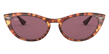 Ray-Ban® Nina RB4314N RB4314N 1249U0 54 - Red Havana with Violet Photochromic Mirrored Gold lenses Sunglasses