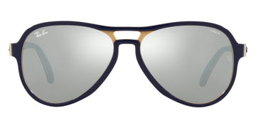 Ray-Ban® Vagabond RB4355 RB4355 6546W3 58 - Blue Creamy Light Blue with Photochromic Gray Mirrored Gray lenses Sunglasses