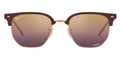 Ray-Ban® New Clubmaster RB4416F RB4416F 6654G9 55 - Bordeaux on Rose Gold with Polarized Wine lenses Sunglasses