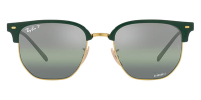 Ray-Ban® New Clubmaster RB4416F RB4416F 6655G4 55 - Green on Arista with Polarized Green Mirrored lenses Sunglasses