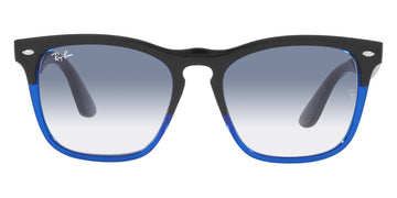 Ray-Ban® Steve RB4487 RB4487 663219 54 - Black on Transparent Blue with Clear Gradient Light Blue lenses Sunglasses