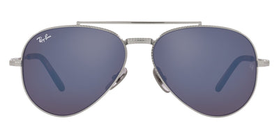 Ray-Ban® Aviator Titanium RB8225 RB8225 3139O4 58 - Silver with Gray Mirrored Blue lenses Sunglasses