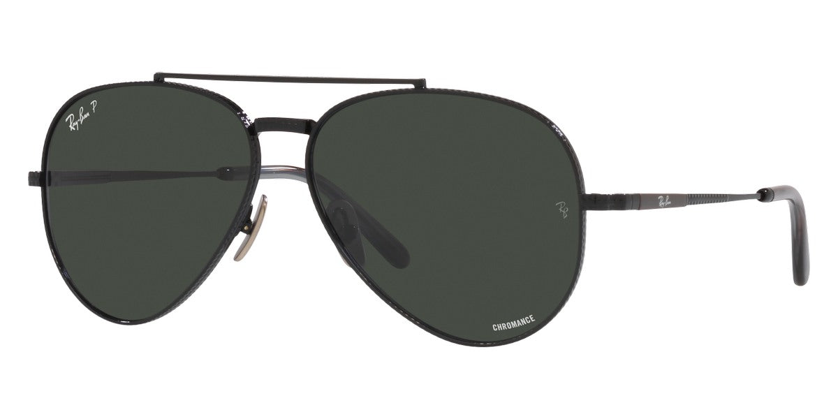 Ray-Ban® Aviator Titanium RB8225 RB8225 3141K8 62 - Black with Polarized Dark Gray lenses Sunglasses