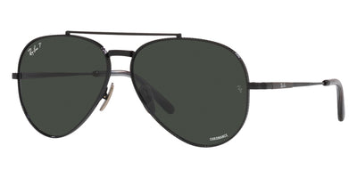 Ray-Ban® Aviator Titanium RB8225 RB8225 3141K8 62 - Black with Polarized Dark Gray lenses Sunglasses