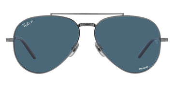 Ray-Ban® Aviator Titanium RB8225 RB8225 3142S2 58 - Gunmetal with Polarized Blue lenses Sunglasses