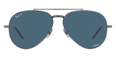 Ray-Ban® Aviator Titanium RB8225 RB8225 3142S2 58 - Gunmetal with Polarized Blue lenses Sunglasses