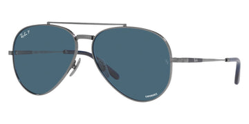 Ray-Ban® Aviator Titanium RB8225 RB8225 3142S2 62 - Gunmetal with Polarized Blue lenses Sunglasses