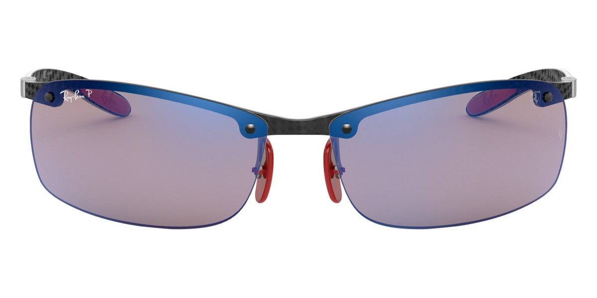 Ray-Ban® Ferrari RB8305M RB8305M F005H0 64 - Carbon with Gray Mirrored Blue lenses Sunglasses