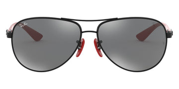 Ray-Ban® Scuderia Ferrari Collection RB8313M RB8313M F0096G 61 - Black with Gray Mirrored Silver lenses Sunglasses