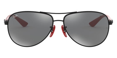 Ray-Ban® Scuderia Ferrari Collection RB8313M RB8313M F0096G 61 - Black with Gray Mirrored Silver lenses Sunglasses