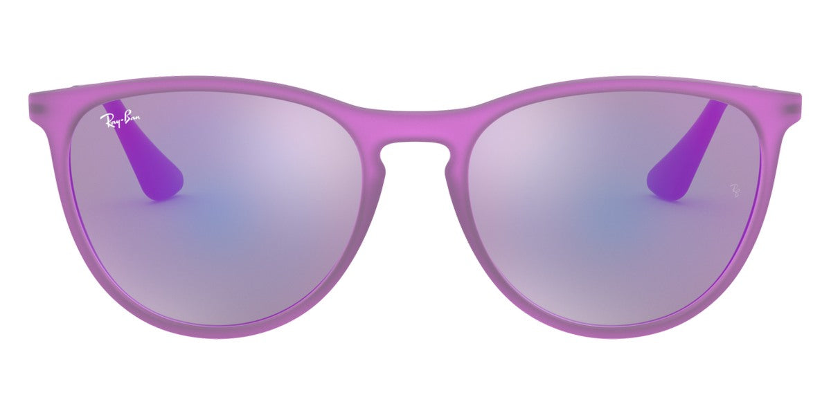 Ray-Ban® Junior Erika RJ9060S RJ9060S 70084V 50 - Violet Fluorescent Transparent Rubber with Gray Mirrored Violet lenses Sunglasses