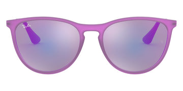 Ray-Ban® Junior Erika RJ9060S RJ9060S 70084V 50 - Violet Fluorescent Transparent Rubber with Gray Mirrored Violet lenses Sunglasses