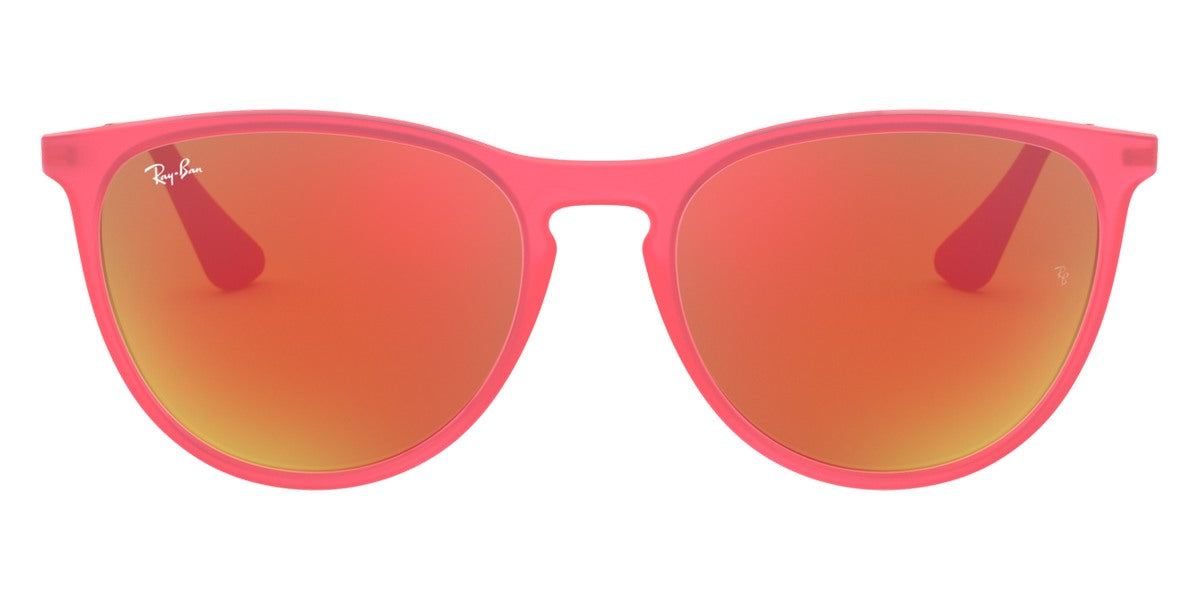 Ray-Ban® Junior Erika RJ9060S RJ9060S 70096Q 50 - Fuchsia Fluorescent Transparent Rubber with Brown Mirrored Orange lenses Sunglasses