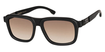 Ic! Berlin® Rufus ICB Rufus IC0025 02F 55 - Black-Rough-Matt/Gradient Brown Lenses Sunglasses