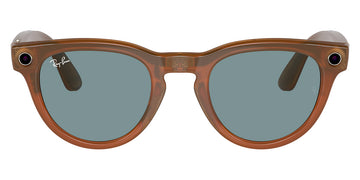 Ray-Ban® Meta Headliner RW4009 670680 - Shiny Caramel/Blue with blue-violet light filter lenses Sunglasses