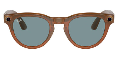 Ray-Ban® Meta Headliner RW4009 670680 - Shiny Caramel/Blue with blue-violet light filter lenses Sunglasses