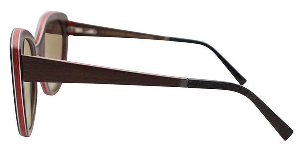 Gold & Wood® SABAH G&W SABAH 03 55 - 03 - Brown Tanganyika/Coral Bolivar with Polarized Grey Gradient Eyeglasses