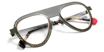 Sabine Be® Be Legend Hole SB Be Legend Hole 491 51 - Perforated Satin Khaki / Polished Yellow Gold Eyeglasses