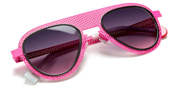 Sabine Be® Be Legend Hole Sun SB Be Legend Hole Sun 511 51 - Satin Neon Pink Perforated / Polished Ruthenium Sunglasses