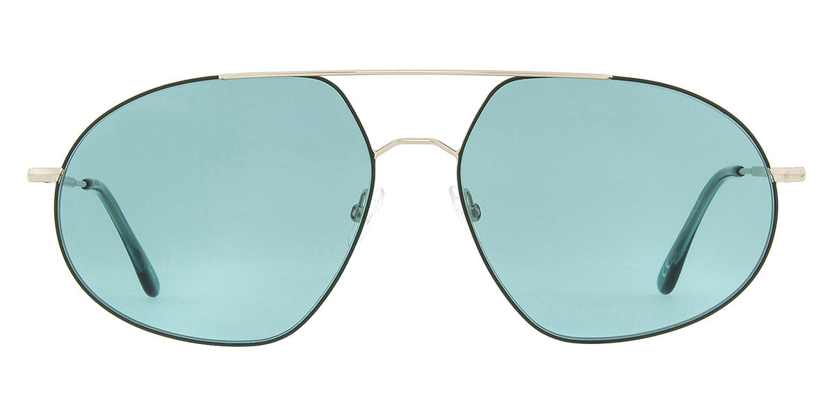 Andy Wolf® Quincy Sun ANW Quincy Sun J 61 - Silver/Teal J Sunglasses