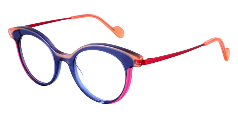 NaoNed® Aven NAO Aven 21320 45 - Transparent Navy Blue and Opaline Salmon Eyebrow / Bright Pink Eyeglasses