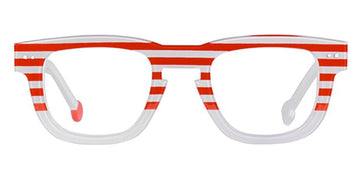 Sabine Be® Be Swag Stripe - Shiny Red Fat Stripes / Shiny White Eyeglasses