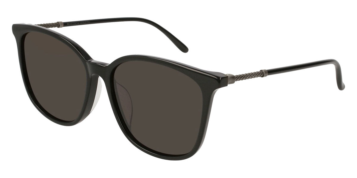 Bottega Veneta® BV0153SK - Silver / Black / Gray Sunglasses