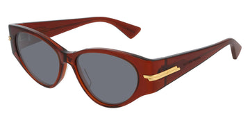 Bottega Veneta® BV1002S - Burgundy / Gray Sunglasses