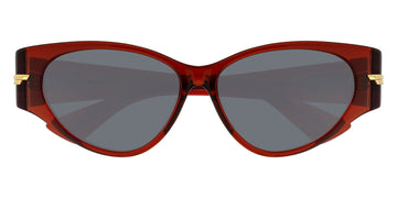 Bottega Veneta® BV1002S - Burgundy / Gray Sunglasses