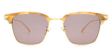 Bottega Veneta® BV1007SK - Gold / Beige / Brown Sunglasses