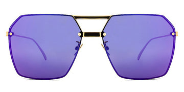 Bottega Veneta® BV1045S - Gold / Violet Mirrored Sunglasses