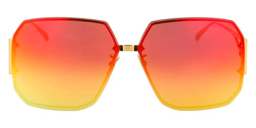 Bottega Veneta® BV1085SA - Gold / Multicolor Mirrored Sunglasses