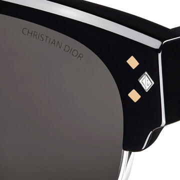 Dior® CD Diamond C1U D CDDMC1UXR 13A0 55 - Black And Crystal Acetate And Silver Sunglasses