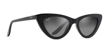 Maui Jim® Lychee MAU Lychee DSB891-02A 52 - Black Gloss / Dual Mirror Silver to Black Sunglasses