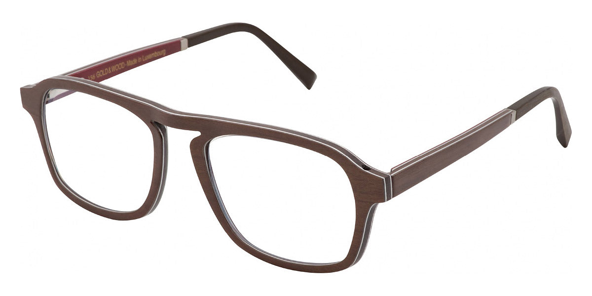 Gold & Wood® ERIS 02 G&W ERIS 02 43 52 - 43 - Glossywood/Brown Tanganyika/Burgundy Bolivar Eyeglasses