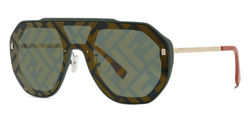 Fendi® FE40006U FEN FE40006U 32Q 00 - Matte Military Green / Gold with Green FF Sunglasses